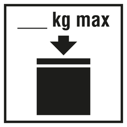 Verpackungskennzeichen Höchstzulässige Stapellast, Weiß mit Rand, Haftpapier, 100 x 100 mm, 100 Stück/Rolle