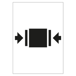 Verpackungskennzeichen Klammern hier, Weiß, Haftpapier, 74 x 105 mm, 500 Stück/Rolle