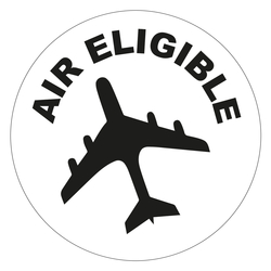 Gefahrzettel, Verpackungskennzeichen Air Eligible, Folie, Ø 100 mm, 500 Stück/Rolle