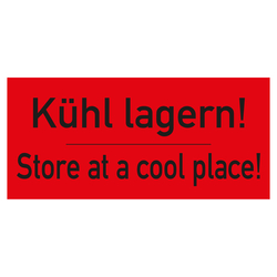 Paketaufkleber Kühl lagern, Rot, Haftpapier, 136 x 63 mm, 500 Stück/Rolle