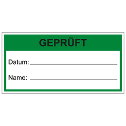 Qualitätsaufkleber Geprüft, Weiß, Haftpapier, 60 x 30 mm, Rechteckig, 500 Stück/Rolle