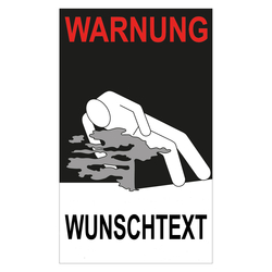 Gefahrzettel Kühlmittel, Warnung mit Eindruck nach Wunsch, Folie, 150 x 250 mm, Einzeletikett