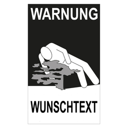 Gefahrzettel Kühlmittel, Warnung mit Eindruck nach Wunsch, Folie, 150 x 250 mm, Einzeletikett