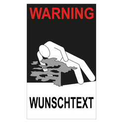 Gefahrzettel Kühlmittel, Warnung mit Eindruck nach Wunsch, Folie, 150 x 250 mm, Einzeletikett