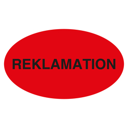 Qualitätsaufkleber Reklamation, Rot, Haftpapier, 90 x 50 mm, Oval, 500 Stück/Rolle