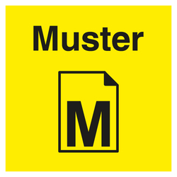 Qualit&auml;tsaufkleber Muster mit Piktogramm, Gelb, Haftpapier, 40 x 40 mm, Quadratisch, 500 St&uuml;ck/Rolle