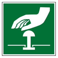 Rettungszeichen Not-Halt-Knopf DIN EN ISO 7010 E020