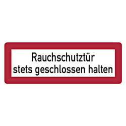 Feuerwehrzeichen Rauchschutztür stets geschlossen halten DIN 4066
