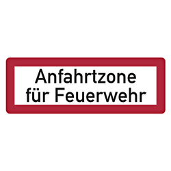 Feuerwehrzeichen Anfahrtzone für Feuerwehr DIN 4066