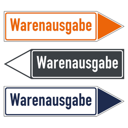 Wegweiser Pfeil Warenausgabe