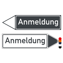 Wegweiser Pfeil Anmeldung