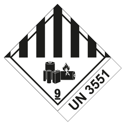 Gefahrzettel Klasse 9A mit UN 3551