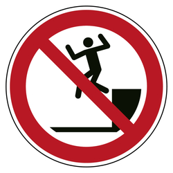 Verbotszeichen Herunterspringen verboten DIN EN ISO 7010 P072