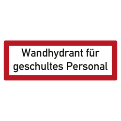 Feuerwehrzeichen Wandhydrant für geschultes Personal DIN 4066