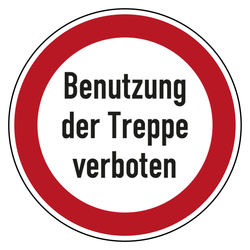 Bodenaufkleber Verbotszeichen Benutzung der Treppe verboten