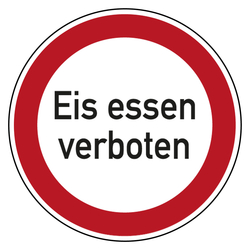 Bodenaufkleber Verbotszeichen Eis essen verboten