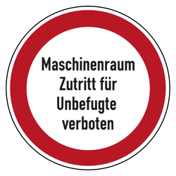 Bodenaufkleber Verbotszeichen Maschinenraum Zutritt für Unbefugte verboten