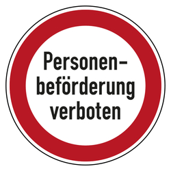 Bodenaufkleber Verbotszeichen Personenbeförderung verboten