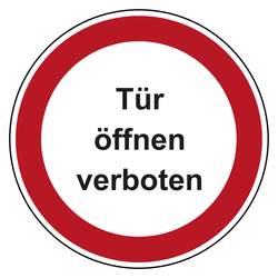 Bodenaufkleber Verbotszeichen Tür öffnen verboten