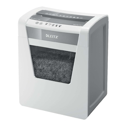 LEITZ Aktenvernichter IQ Office - Mikro-Partikelschnitt P5, 10 Blatt, weiß