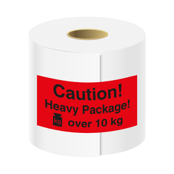 Paketaufkleber Caution Heavy Package over 10 kg Rot