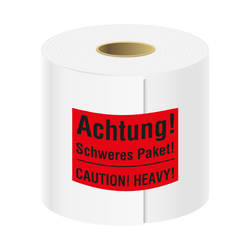 Paketaufkleber Achtung Schweres Paket Caution Heavy Rot