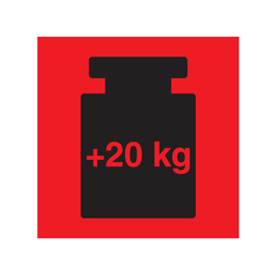 Paketaufkleber Schweres Paket +20 kg Rot