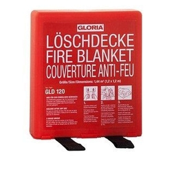 NOFIRE Löschdecke DIN EN 1869, speziell für Öl- und Fettbrände, 1200x1200 mm, in rotem Polybag