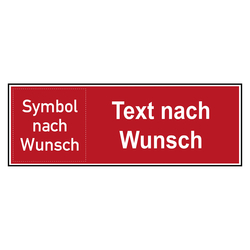 Brandschutzzeichen mit Wunschtext und Wunschsymbol Kombischild