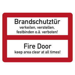 Feuerwehrzeichen Brandschutztür Fire Door DIN 4066