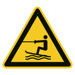 Warnzeichen Warnung vor Wasserski-Bereich DIN EN ISO 7010 W045