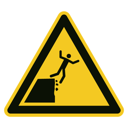 Warnzeichen Warnung vor instabilem Klippenrand DIN EN ISO 7010 W052