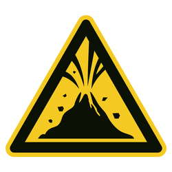 Warnzeichen Warnung vor aktivem Vulkangebiet DIN EN ISO 7010 W075