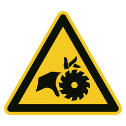 Warnzeichen Warnung vor Gefahr durch rotierendes Sägeblatt