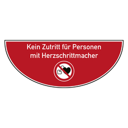 Tür-Bodenmarkierung Verbotsschild Kein Zutritt für Personen mit Herzschrittmacher