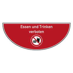 Tür-Bodenmarkierung Verbotsschild Essen und Trinken verboten