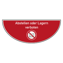 Tür-Bodenmarkierung Verbotsschild Abstellen oder Lagern verboten