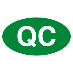 Qualitätskennzeichen QC Grün Oval