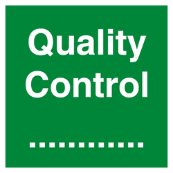 Qualitätskennzeichen Quality Control zum Selbstbeschriften Grün Quadratisch