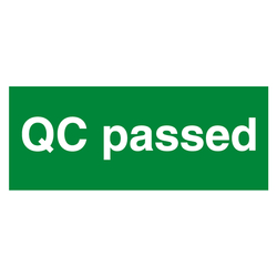 Qualitätskennzeichen QC passed Grün Rechteckig