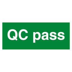 Qualitätskennzeichen QC pass Grün Rechteckig