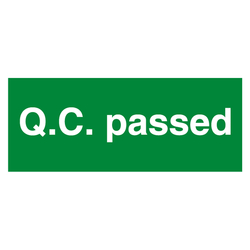 Qualitätskennzeichen Q.C. passed Grün Rechteckig