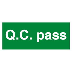 Qualitätskennzeichen Q.C. pass Grün Rechteckig