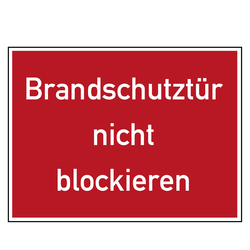Brandschutzzeichen Brandschutztür nicht blockieren