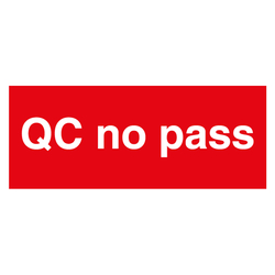 Qualitätskennzeichen QC no pass Rot Rechteckig
