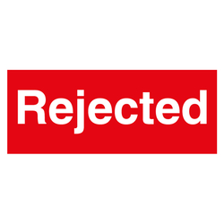Qualitätskennzeichen Rejected Rot Rechteckig