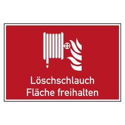 Bodenmarkierung Brandschutzzeichen Löschschlauch Fläche freihalten