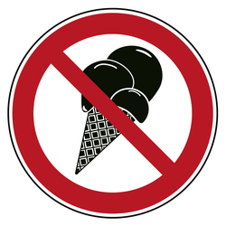 Verbotszeichen Eis essen nicht gestattet