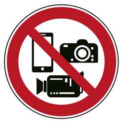 Verbotszeichen Fotografieren und Filmen verboten