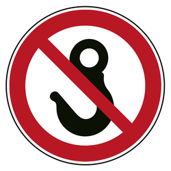 Verbotszeichen Kranhaken verboten